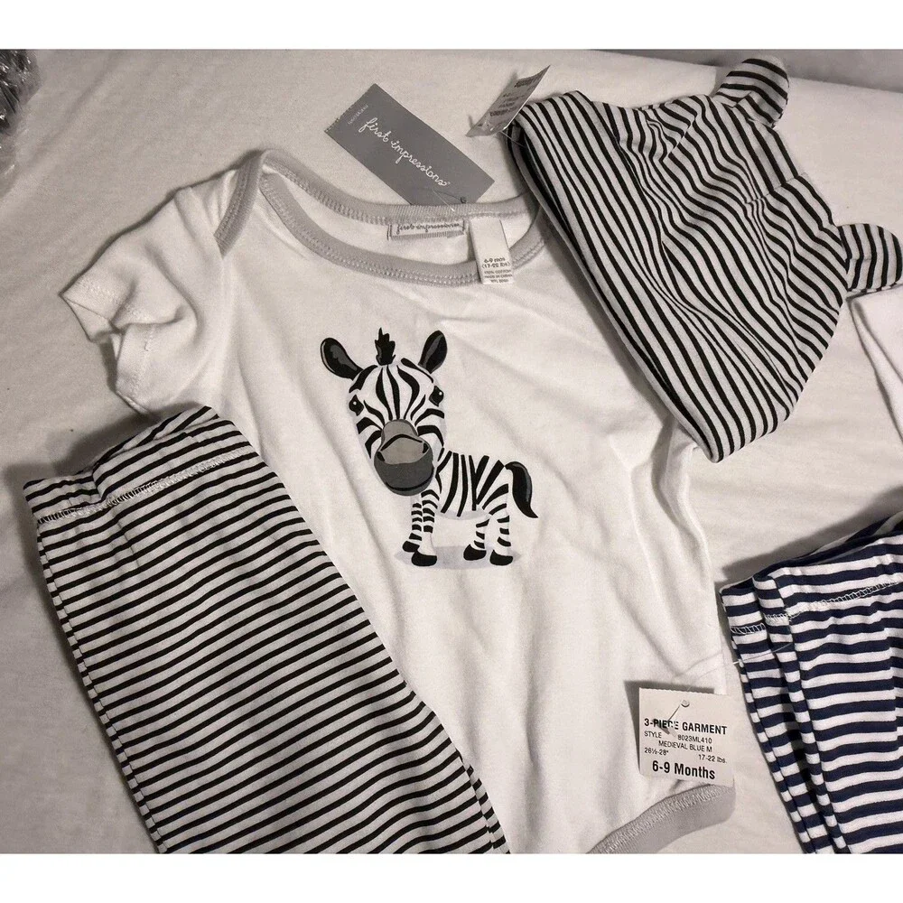 NEW NWT Lot Baby Boy Outfits Clothes Sets Bodysuits Pants sz Size 6-9 months